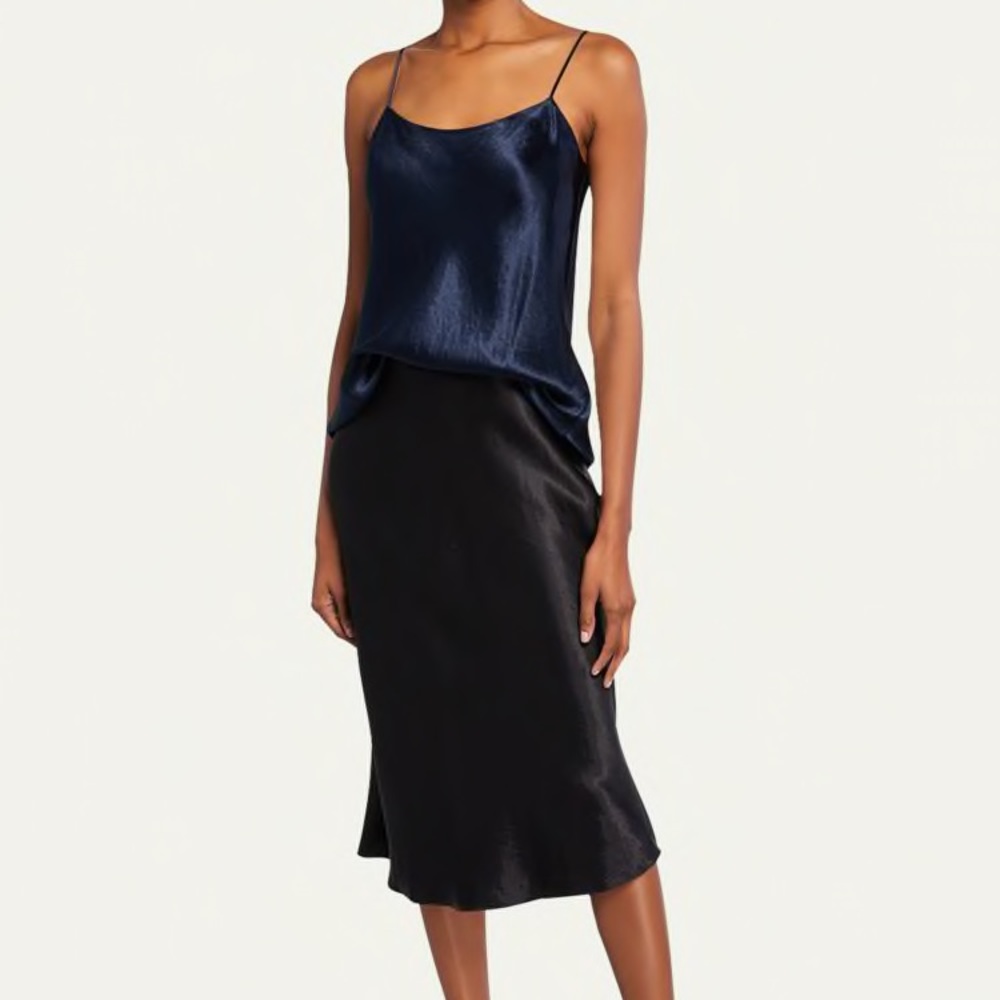 VINCE Satin slip skirt midi